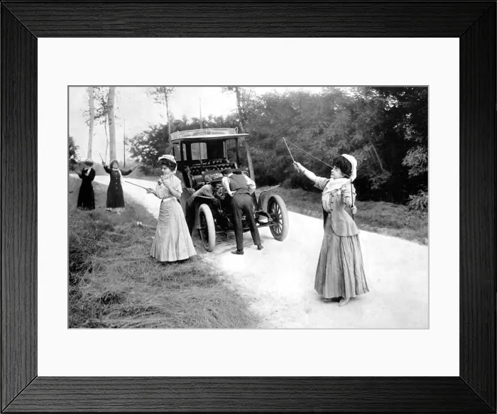 Framed Print : Playing Diabolo while the motor gets mended 1907 Framed Print : Playing Diabolo while the motor gets mended 1907