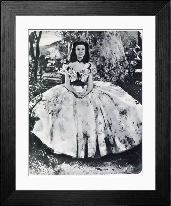 Framed Print : Vivien Leigh (1913 - 1967), British actress, star of the 1939 blockbuster film, Gone with the Wind in costume. Date: 1939
