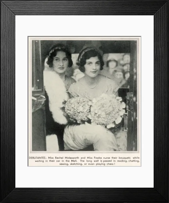 Framed Print : Debutantes Nurse their Bouquets
