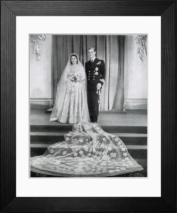 Framed Print : Wedding of Elizabeth and the Duke of Edinburgh. Date: 1947 Framed Print : Wedding of Elizabeth and the Duke of Edinburgh. Date: 1947