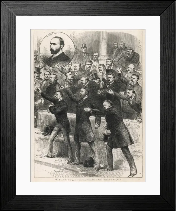 Framed Print : Home Rulers shouting in the House of Commons Framed Print : Home Rulers shouting in the House of Commons