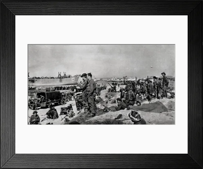 Framed Print : Unloading Supplies in Normandy; Second World War, 1944 Framed Print : Unloading Supplies in Normandy; Second World War, 1944