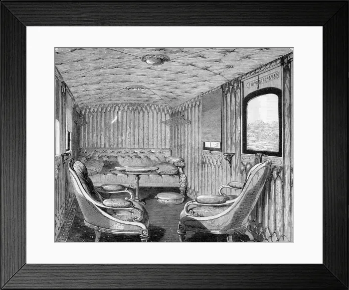 Framed Print : Queen Victorias saloon in the royal carriage Framed Print : Queen Victorias saloon in the royal carriage