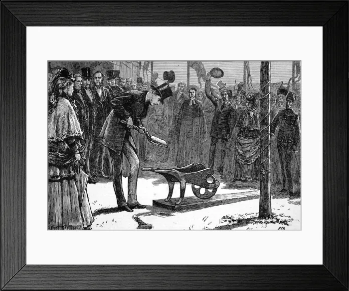 Framed Print : Prince Arthur turning the first turf at the Hythe and Sandga Framed Print : Prince Arthur turning the first turf at the Hythe and Sandga