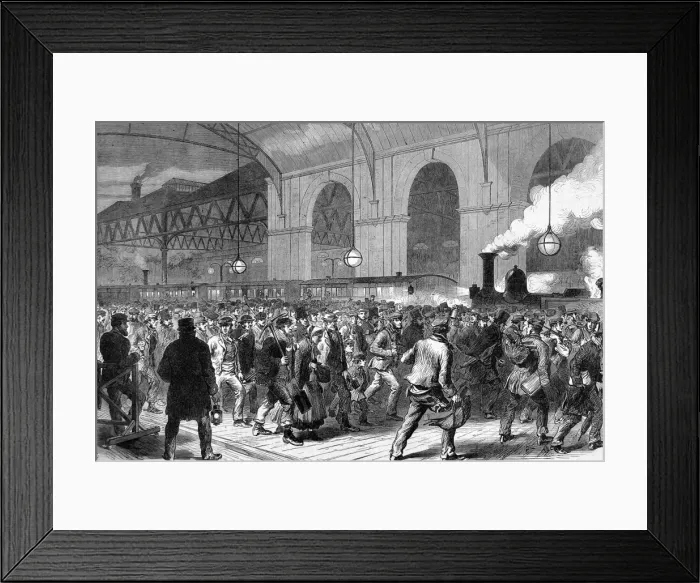 Framed Print : Arrival of the workmens train Framed Print : Arrival of the workmens train