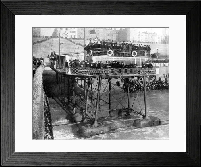 Framed Print : Sea trip by rail, Brighton electric railway Framed Print : Sea trip by rail, Brighton electric railway