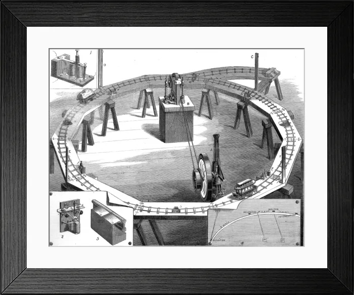 Framed Print : Professors Ayrton and Perrys new electric railway Framed Print : Professors Ayrton and Perrys new electric railway