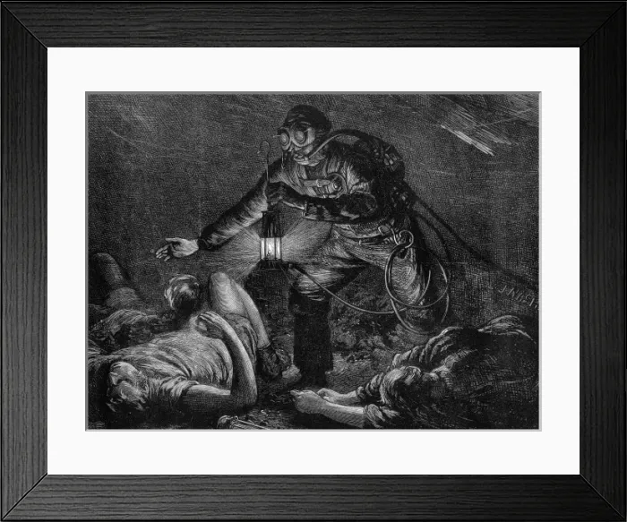 Framed Print : Preserving life in mines, the aerophore apparatus Framed Print : Preserving life in mines, the aerophore apparatus