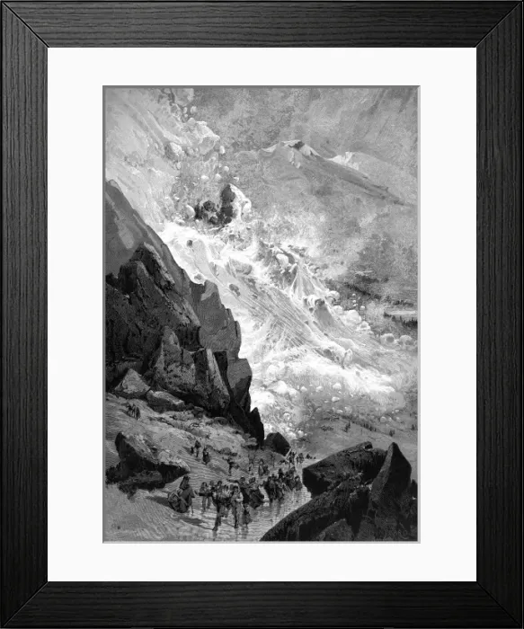 Framed Print : An avalanche in Piedmont, Northern Italy. Great destruction Framed Print : An avalanche in Piedmont, Northern Italy. Great destruction