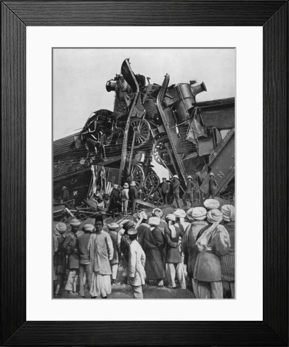 Framed Print : The dramatic position of two engines after colliding near Lu Framed Print : The dramatic position of two engines after colliding near Lu