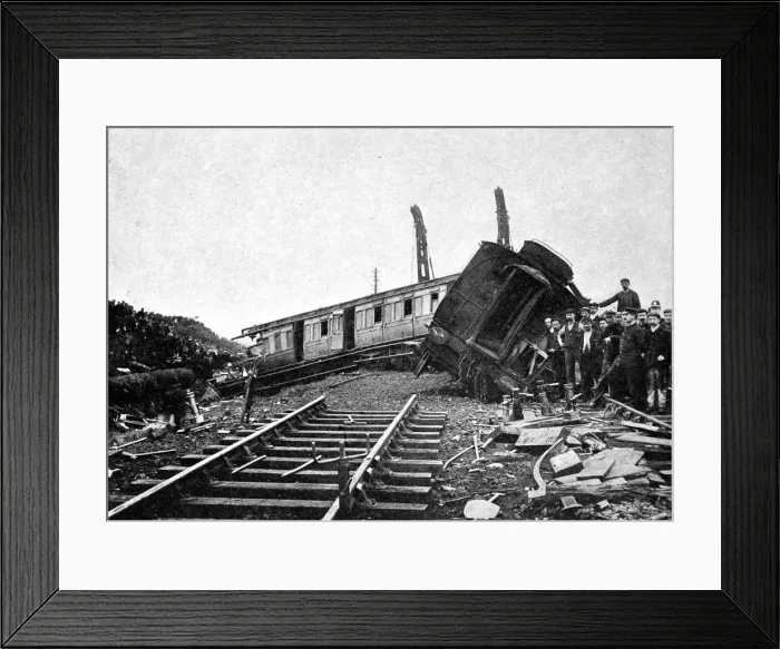 Framed Print : The wreck of the Flying Welshman near Llanelly. Debris of th