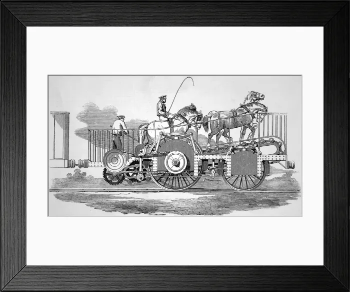 Framed Print : The patent Impoulsoria, horse powered engine