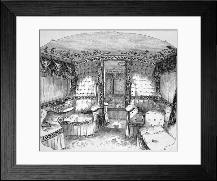 Framed Print : Interior of the Royal Southampton Railway state carriage
