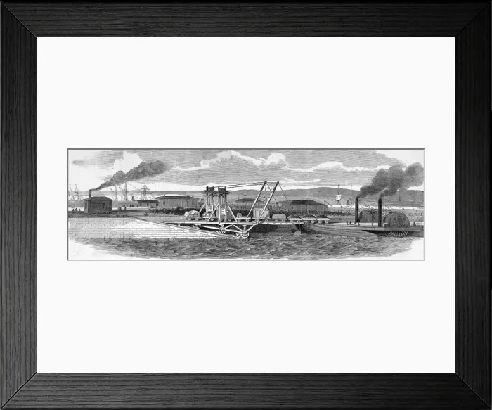 Framed Print : Floating railway bridge across the Forth River Framed Print : Floating railway bridge across the Forth River