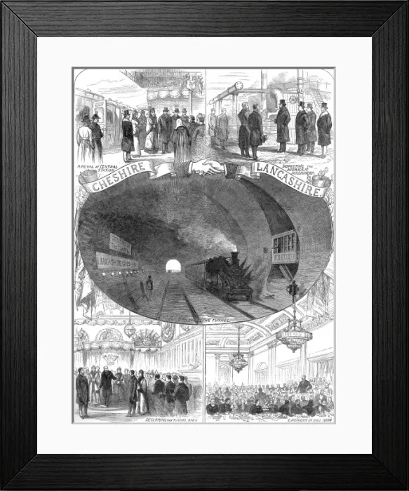 Framed Print : The Prince of Wales opening the Mersey Tunnel