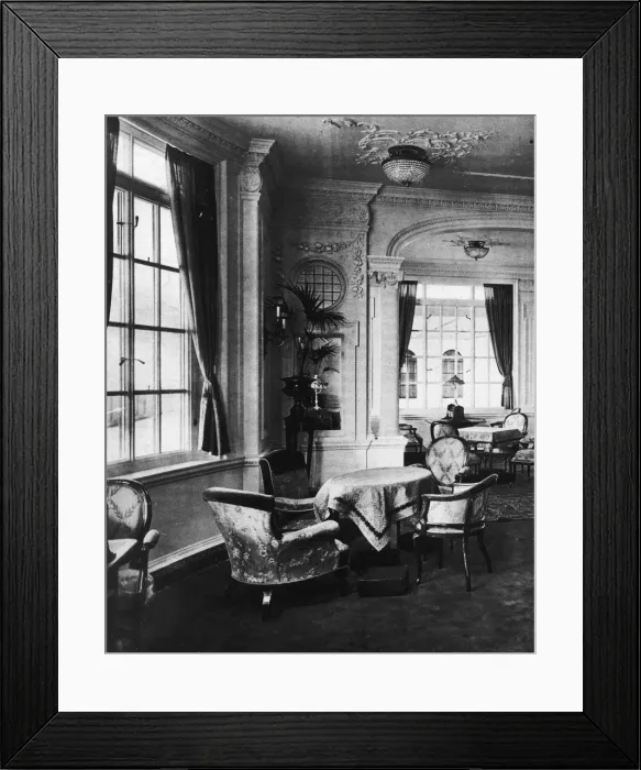 Framed Print : View of the luxurious reading room onboard the Titanic Framed Print : View of the luxurious reading room onboard the Titanic