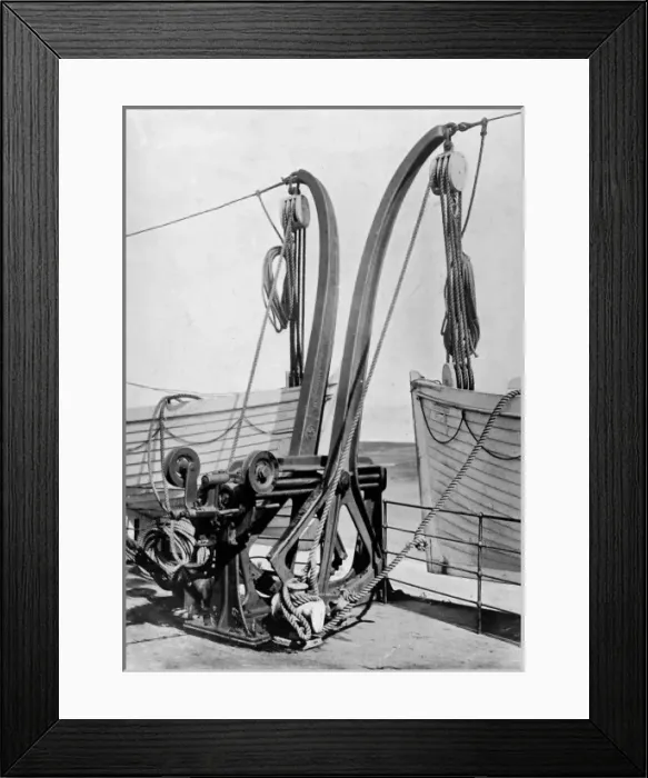 Framed Print : Lowering the Titanic life boats Framed Print : Lowering the Titanic life boats