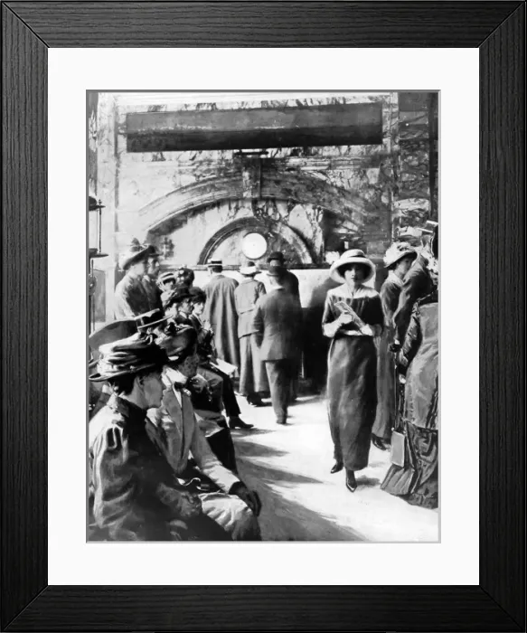 Framed Print : Relatives and friends scanning the fateful lists at the Cana Framed Print : Relatives and friends scanning the fateful lists at the Cana