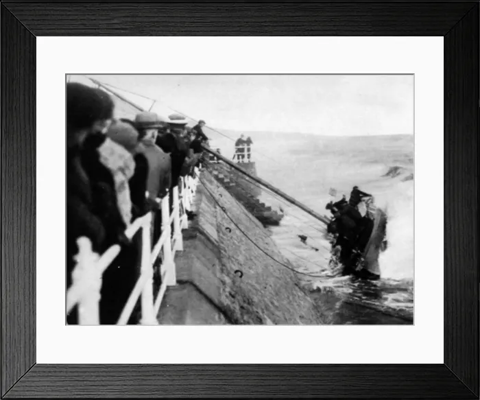 Framed Print : The rescue at Boscombe, yacht the Hally Lise against the sea