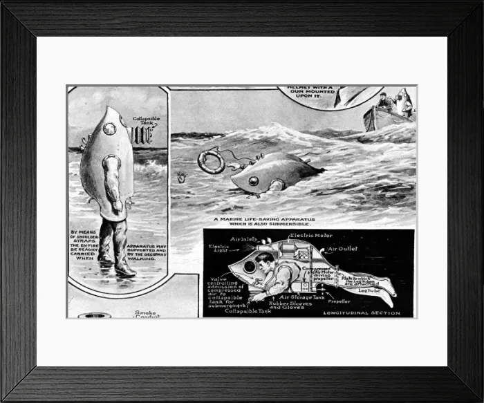 Framed Print : Curiosities and ingenuities from the Patent Office; A marine
