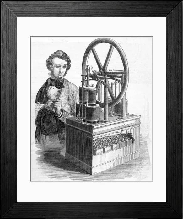Framed Print : Hjorths electro-magnetic motive engine Framed Print : Hjorths electro-magnetic motive engine