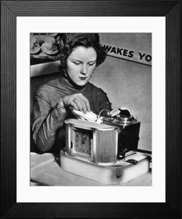 Framed Print : Suggestions for the homes of tomorrow: Electric alarm tea ma Framed Print : Suggestions for the homes of tomorrow: Electric alarm tea ma