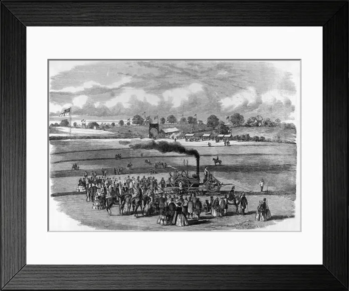 Framed Print : Steam ploughing with Boydells engine, near Louth