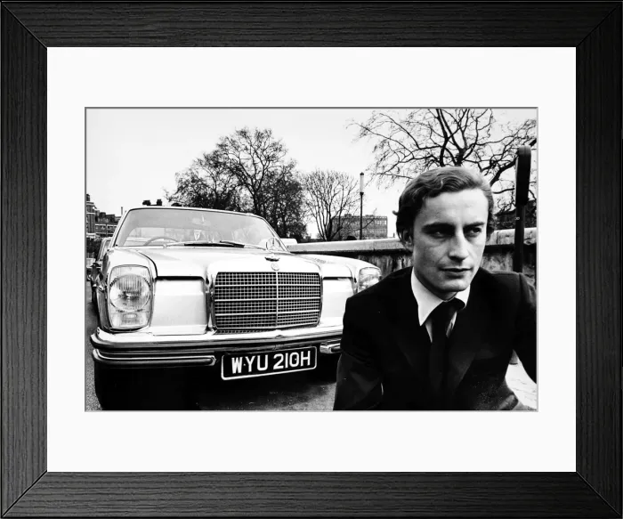 Framed Print : Richard Hambro & his Mercedes
