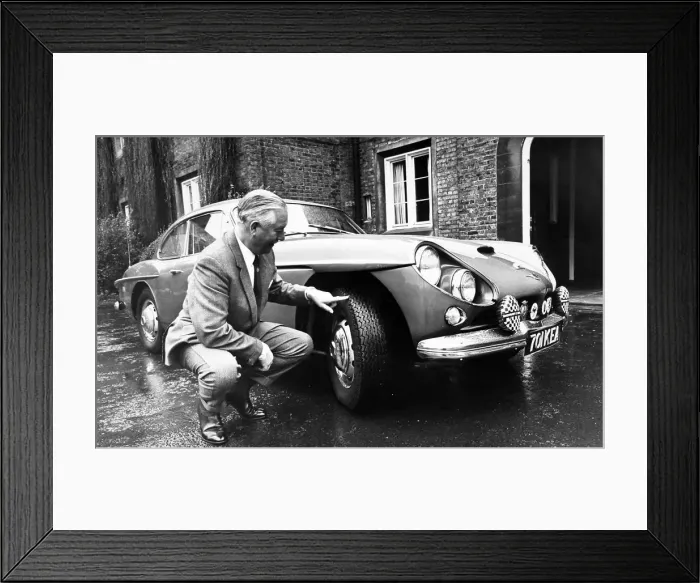 Framed Print : L. J. W. Bailey & his Jensen Framed Print : L. J. W. Bailey & his Jensen