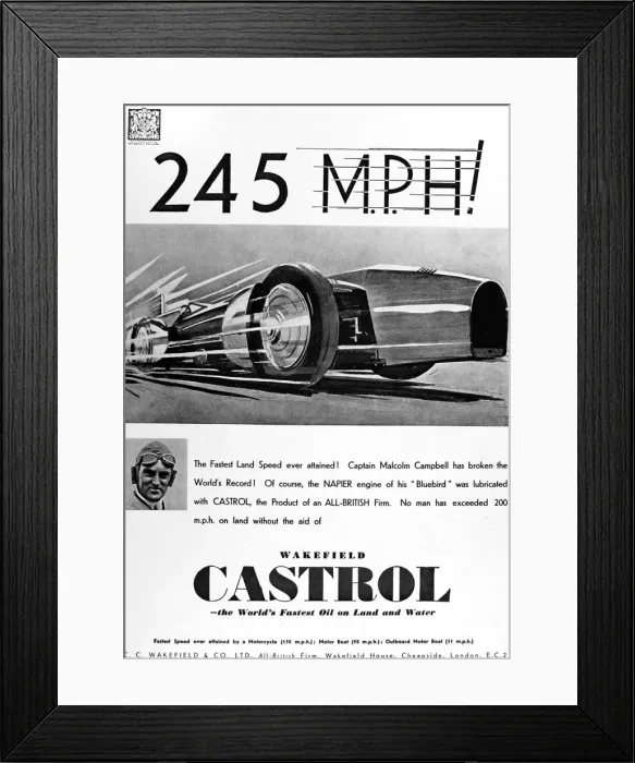Framed Print : Advertisment for Castrol oil Framed Print : Advertisment for Castrol oil
