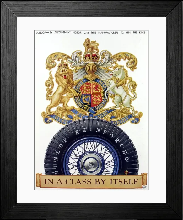 Framed Print : Advertisement for Dunlop tyres