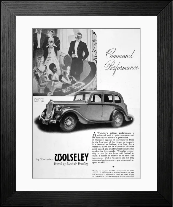Framed Print : Advertisment for Wolseley car Framed Print : Advertisment for Wolseley car