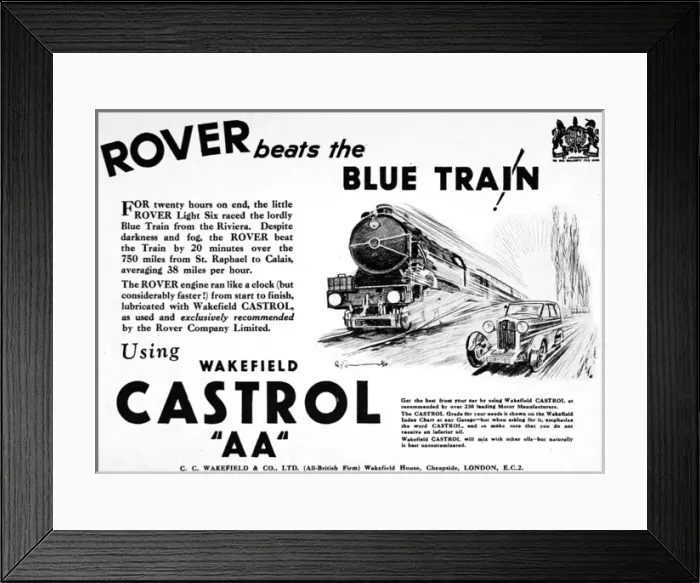 Framed Print : Advertisement for Castrol oil Framed Print : Advertisement for Castrol oil
