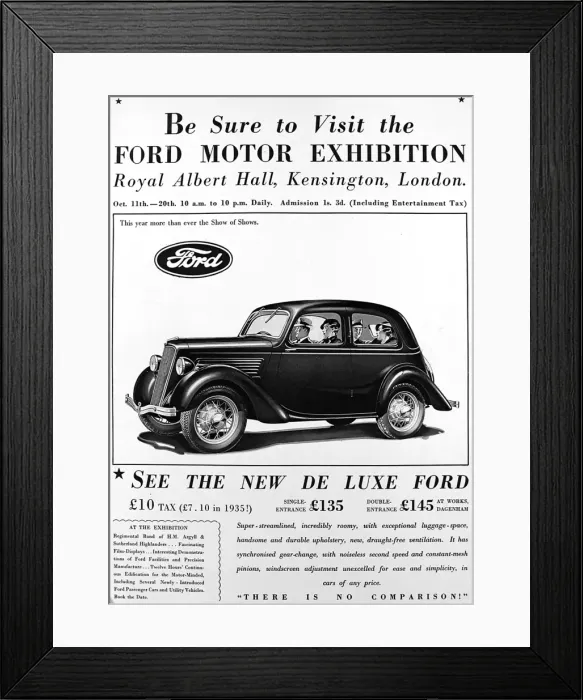 Framed Print : Advertisment for Ford Motor Exhibition at Royal Albert Hall Framed Print : Advertisment for Ford Motor Exhibition at Royal Albert Hall