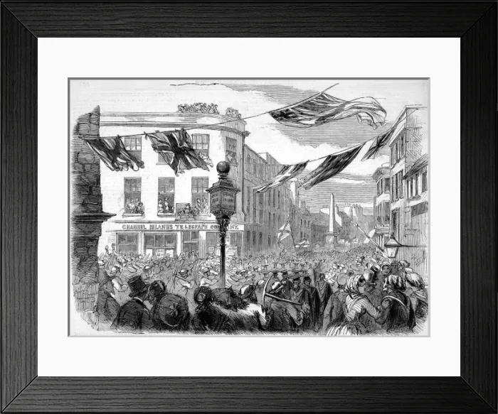 Framed Print : Opening of the Channel Islands Telegraph Framed Print : Opening of the Channel Islands Telegraph