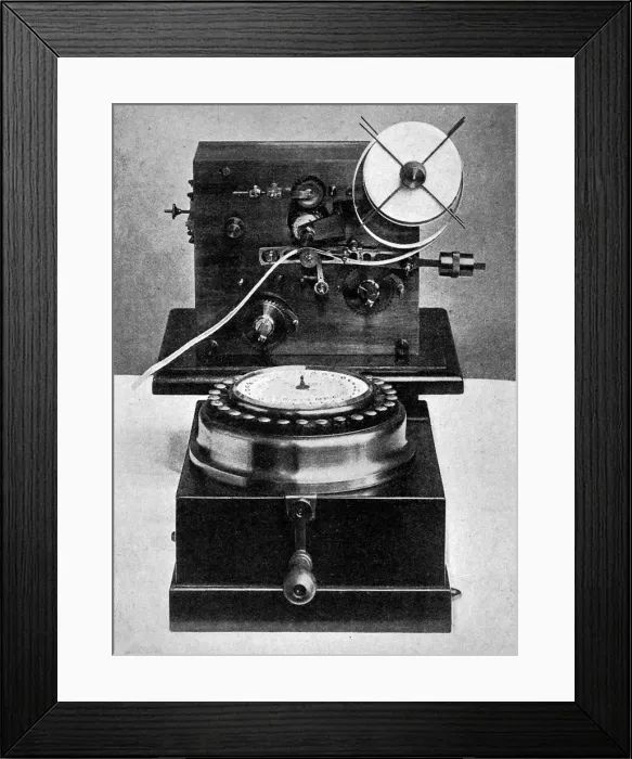 Framed Print : Steljes type-printing telegraph recorder Framed Print : Steljes type-printing telegraph recorder