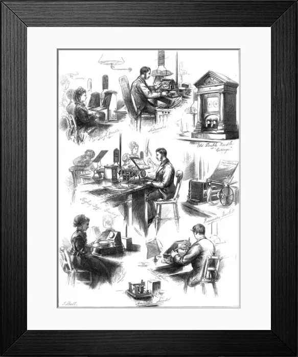 Framed Print : Sketches at the Central Telegraph Establishment Framed Print : Sketches at the Central Telegraph Establishment
