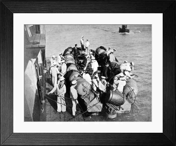 Framed Print : Naval manouvres on the Thames Framed Print : Naval manouvres on the Thames
