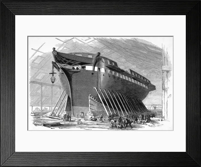 Framed Print : Launch of H. M. S. Nankin Framed Print : Launch of H. M. S. Nankin