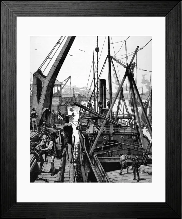 Framed Print : Shipping material at Woolwich