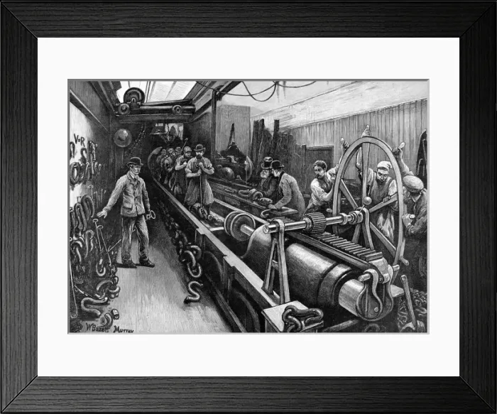Framed Print : Testing chain cables at Chatham