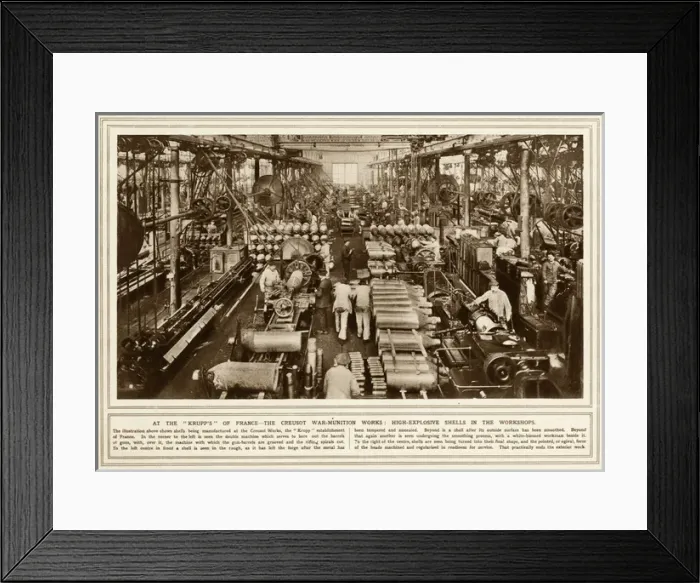 Framed Print : High explosives being manufactured at Creusot Works, France Framed Print : High explosives being manufactured at Creusot Works, France