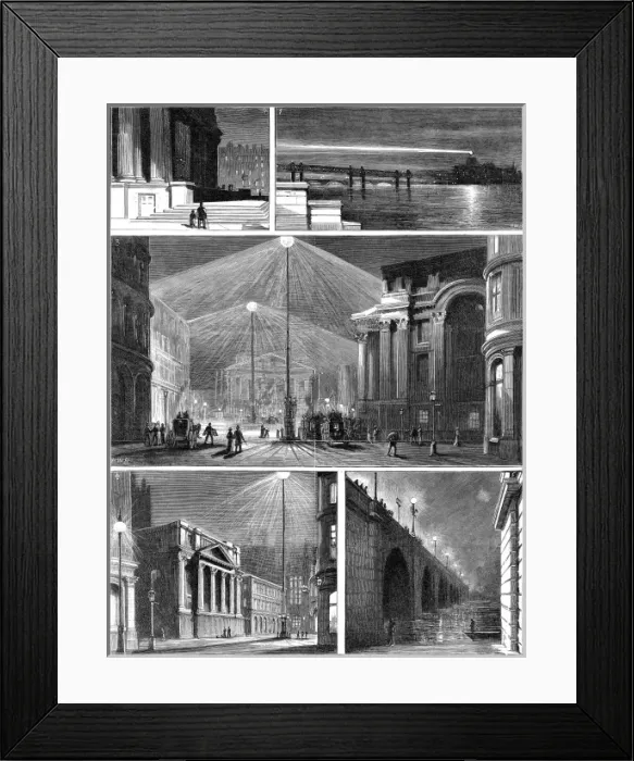 Framed Print : Electric lighting in the city Framed Print : Electric lighting in the city