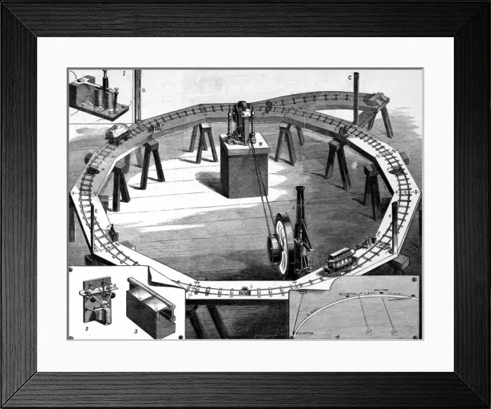 Framed Print : Ayrton and Perrys new electric railway Framed Print : Ayrton and Perrys new electric railway