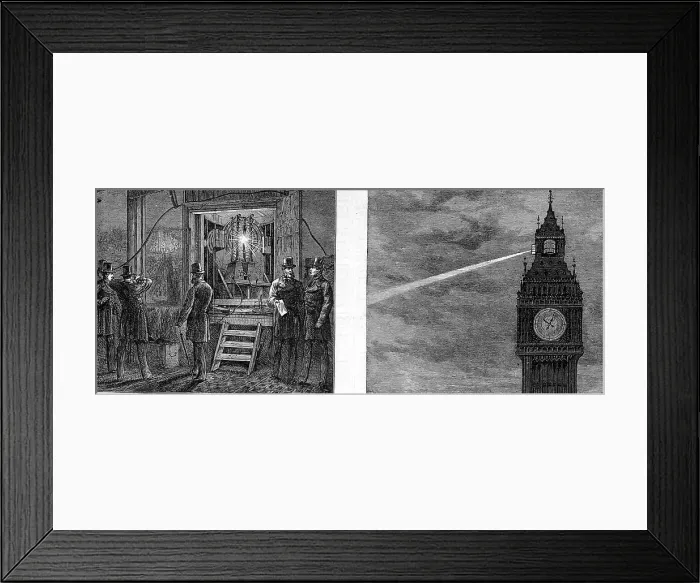 Framed Print : Electric light at the Houses of Parliament