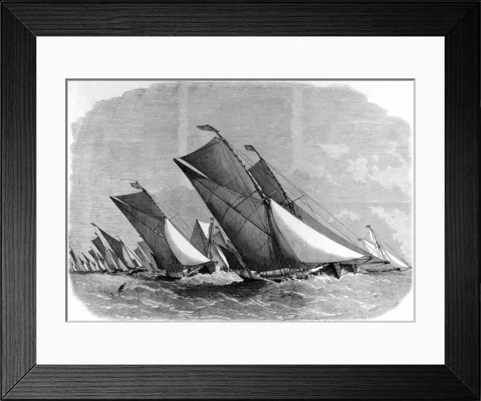 Framed Print : Sailing Barge Match on the Thames, July 1864 Framed Print : Sailing Barge Match on the Thames, July 1864