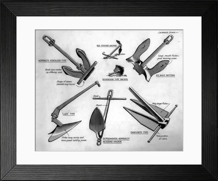 Framed Print : Various Anchors, December 1948 Framed Print : Various Anchors, December 1948
