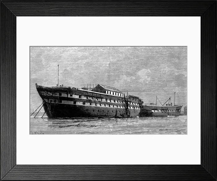 Framed Print : The Smallpox Hulks, Atlas and Endymion, at Deptford Cree Framed Print : The Smallpox Hulks, Atlas and Endymion, at Deptford Cree