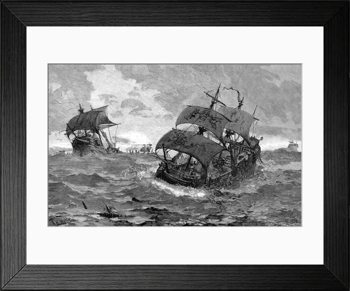 Framed Print : Spanish Armada in a gale, 1588 Framed Print : Spanish Armada in a gale, 1588