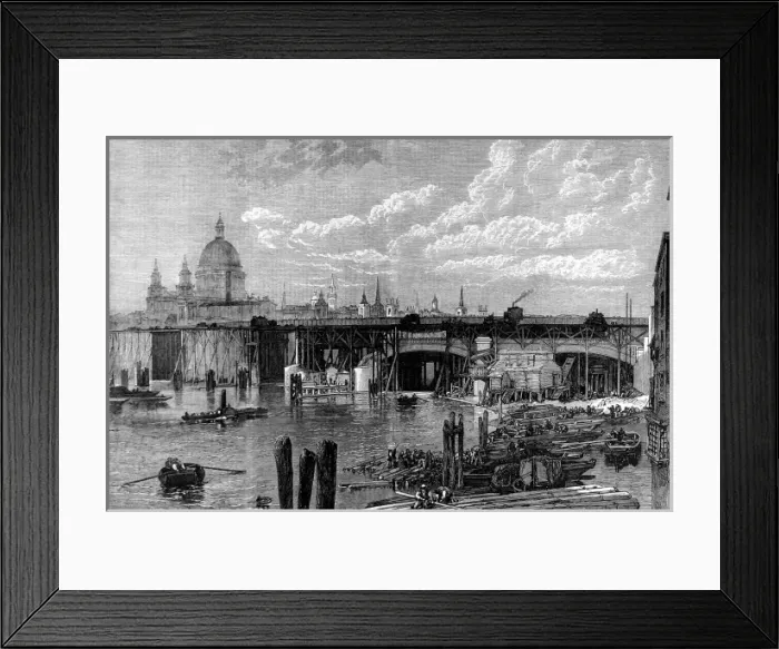 Framed Print : Construction of Blackfriars Bridge, 1868 Framed Print : Construction of Blackfriars Bridge, 1868